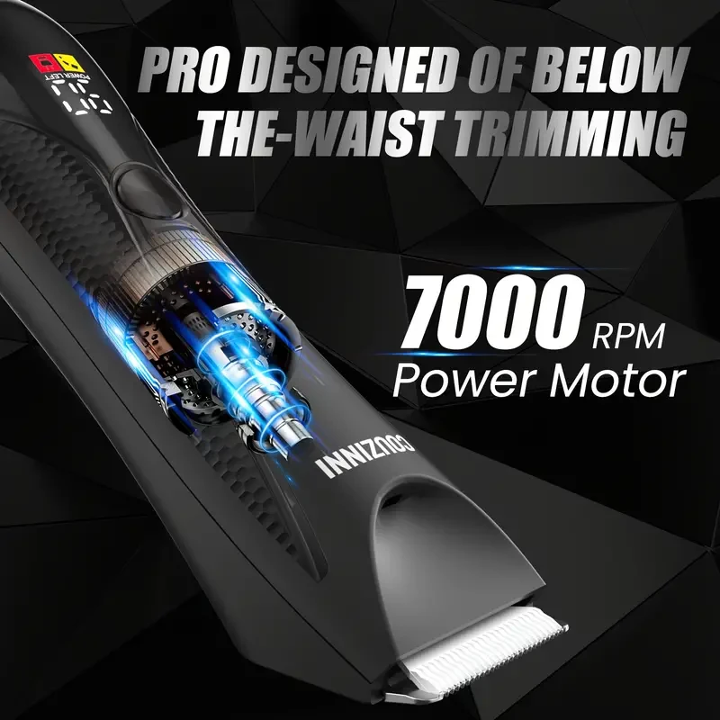 Body Trimmer 9-in-1 Face and Hair Cordless Trimmer with 8 Tools - Rinseable Attachments, 60-Minute Run Time - Black