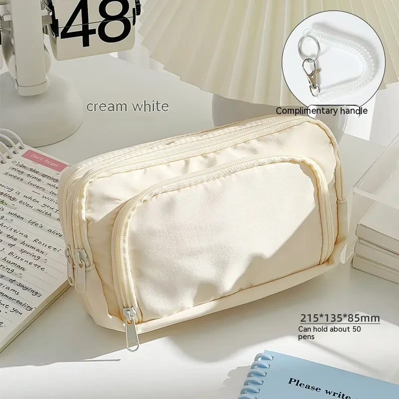 Double Layer Pencil Case For High-capacity Exam Stationery