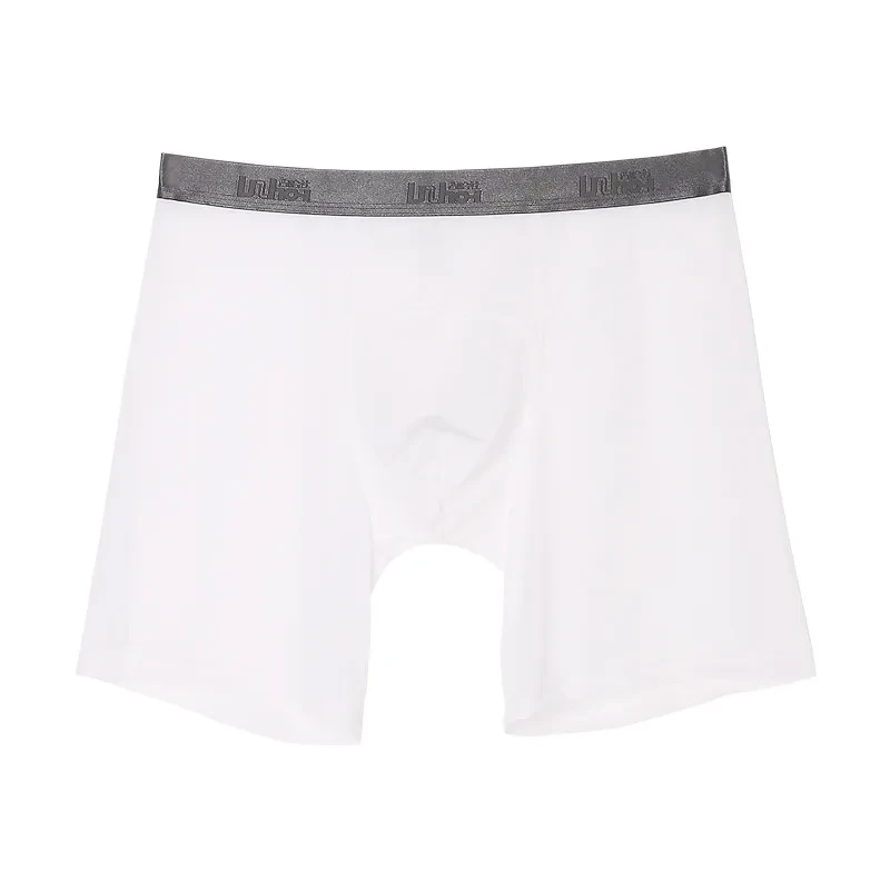 Long-legged Men's Boxer Training Anti-wear White