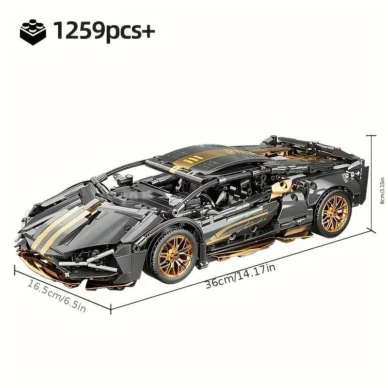 1259pcs Supercar Building Blocks Model - Ideal for Adults, Boys, and Kids Holiday Gifts