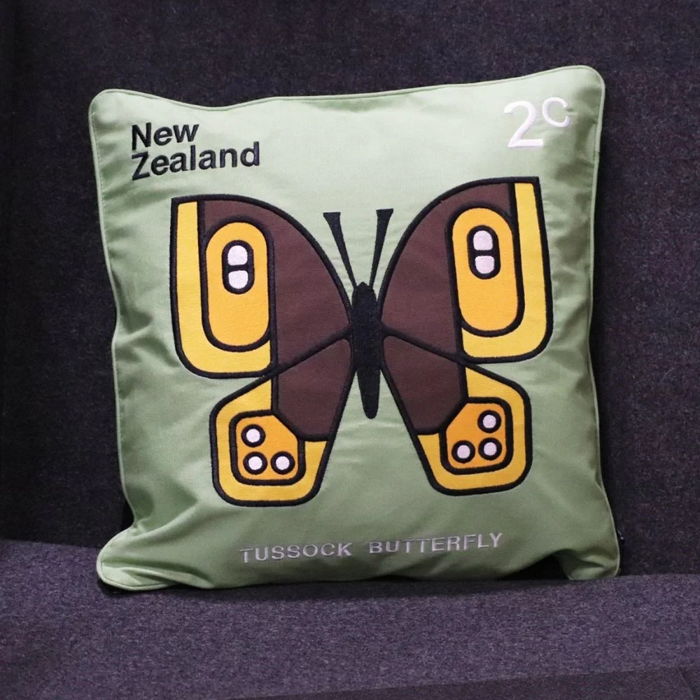 Enid Hunter - Cushion Cover - Tussock Butterfly