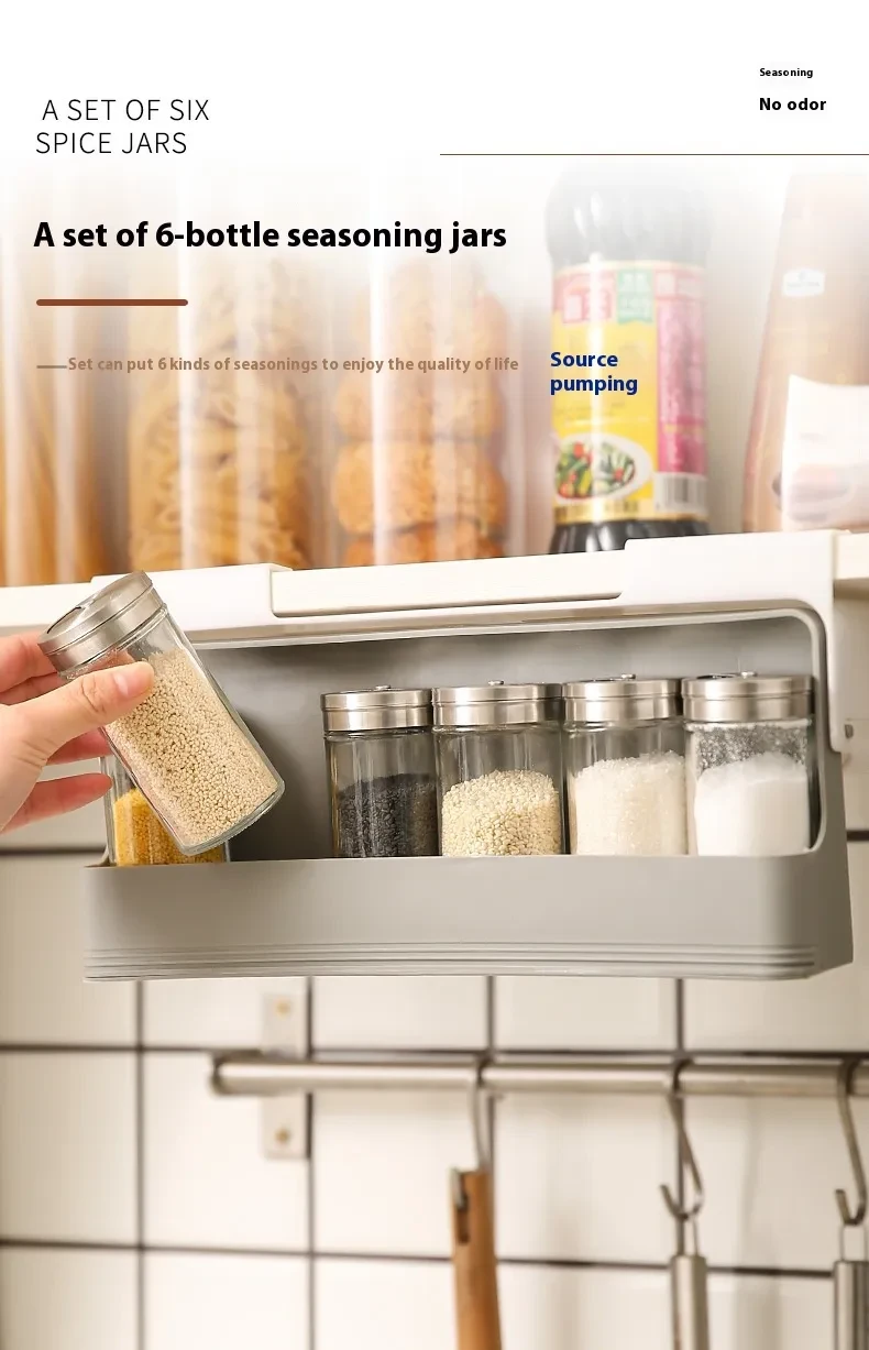 Seasoning Bottle Kitchen Hanging Storage Rack Household Punch-free Kitchen Gadgets
