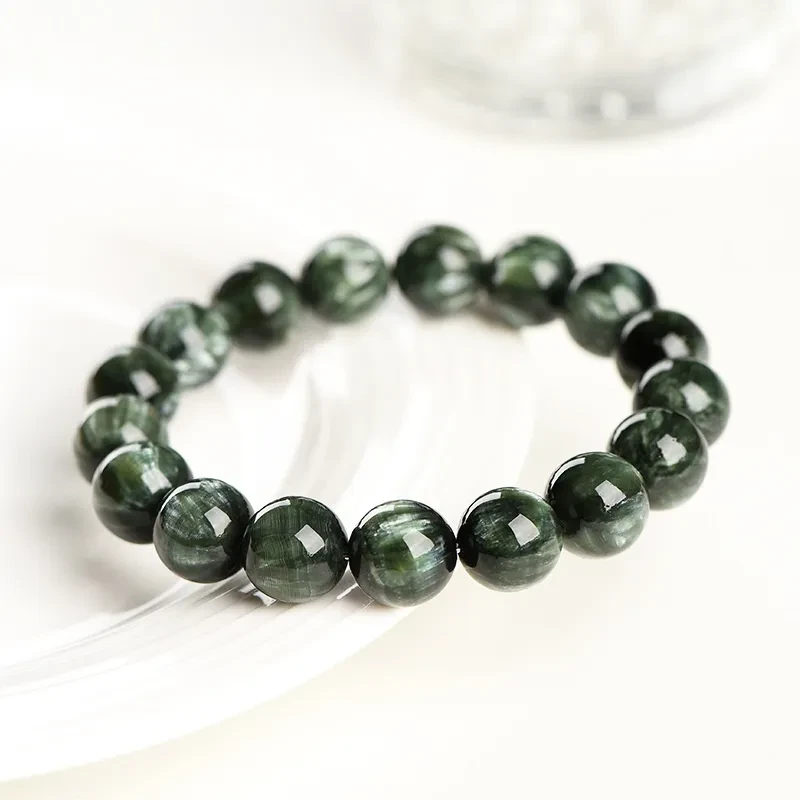 Natural Green Dragon Crystal Round Beads Bracelet