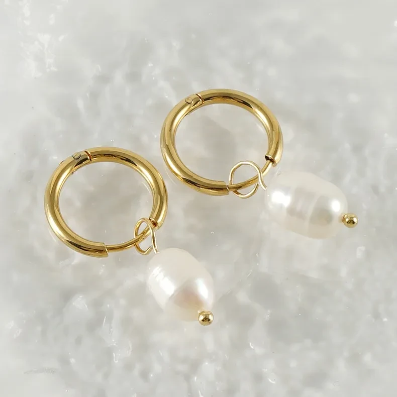 Stainless Steel Personalized Earrings Pearl Earrings Titanium Steel Light Luxury Women's