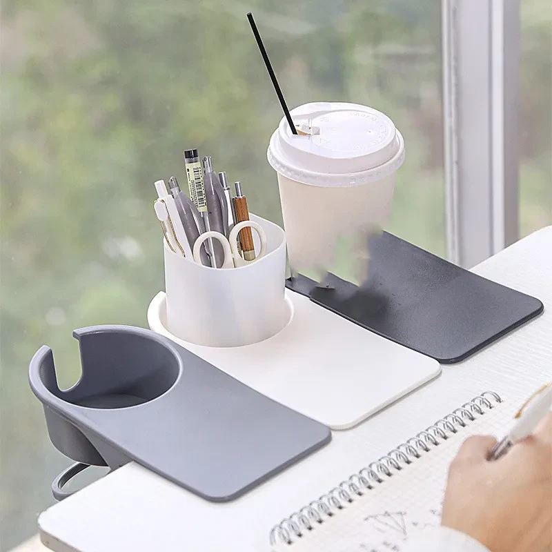 Multi-purpose Large Plastic Desk Cup Holder Tableside Storage Rack Bottle Desk Table Organizer