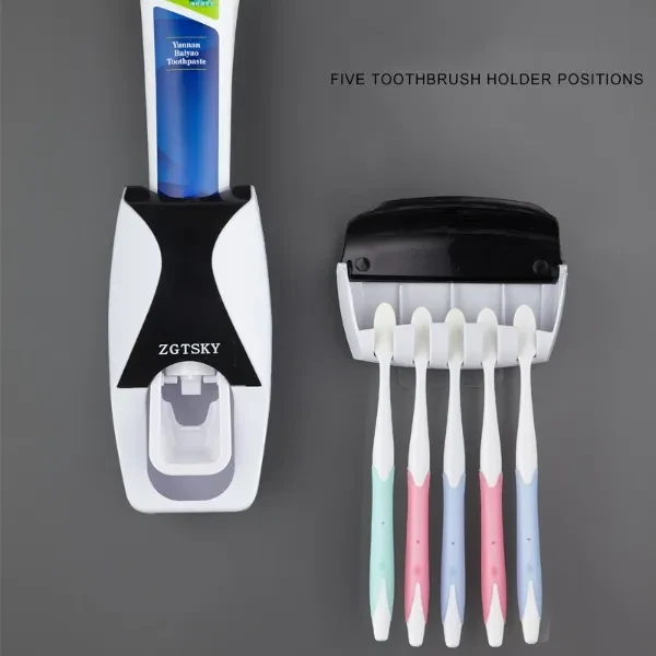 Toothbrush Holder Dust Proof Automatic Squeezer Wash Suit For Lazy Person Toothpaste Squeezer