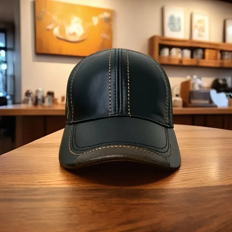 Men's Premium Genuine Leather Baseball Cap