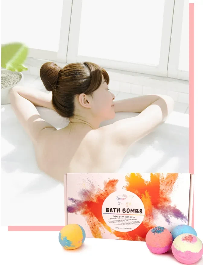 Bath Bombs 14 Pieces Of Explosive Salt Ball Gift Box With Various Fragrance Bath Balls Bubble Bath Bomb for Women