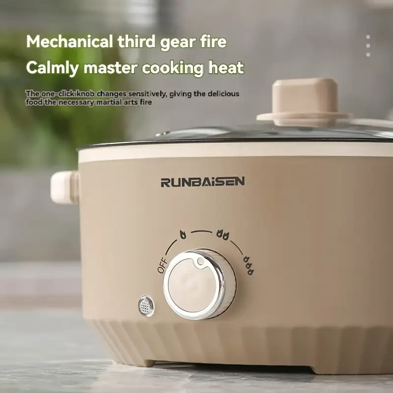 AU Plug 3L Hot Pot Cooker Skillet - Non-Stick Grill for Frying