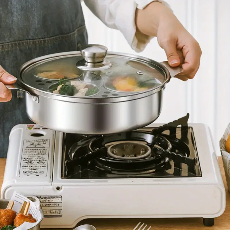 Stainless Steel Multi-Compartment Cooking Pot