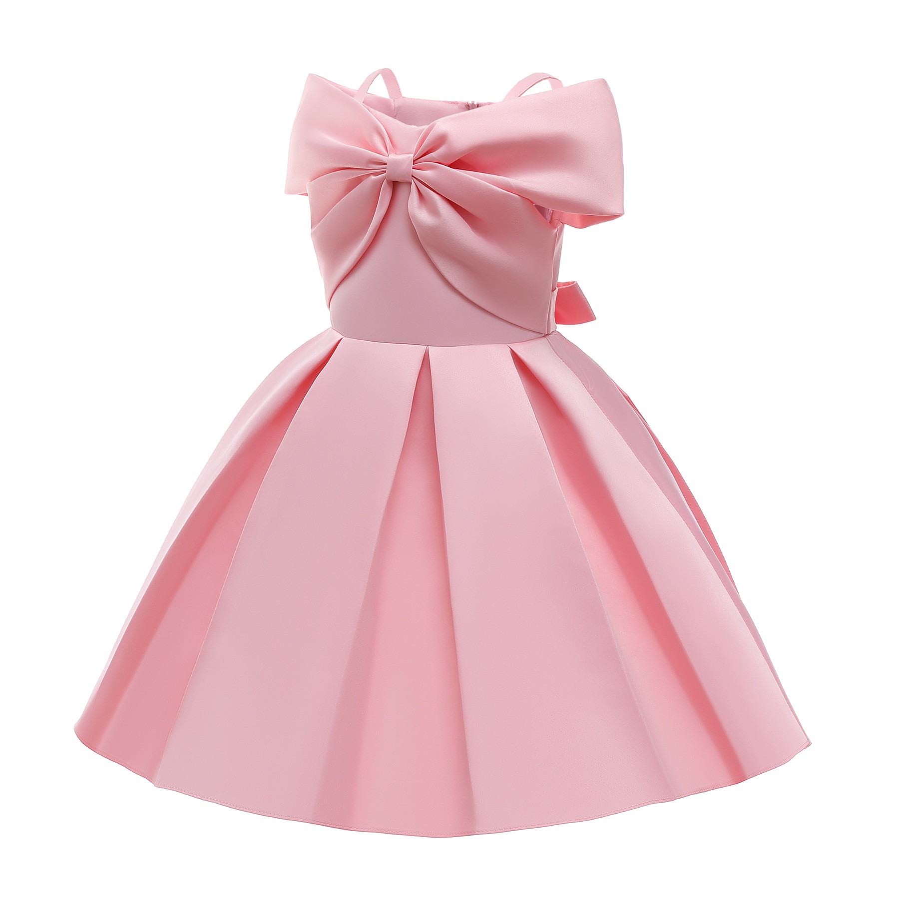 Children's Pink Summer Dress With Suspenders Fashionable Princess Dress Children's Full Dress