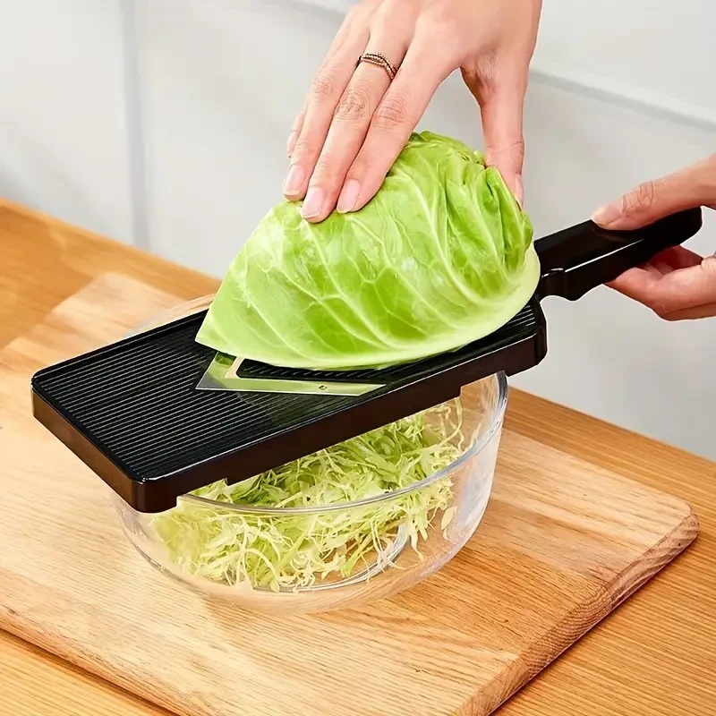 Stainless Steel Cabbage Slicer - Manual Shredder with Ergonomic Handle