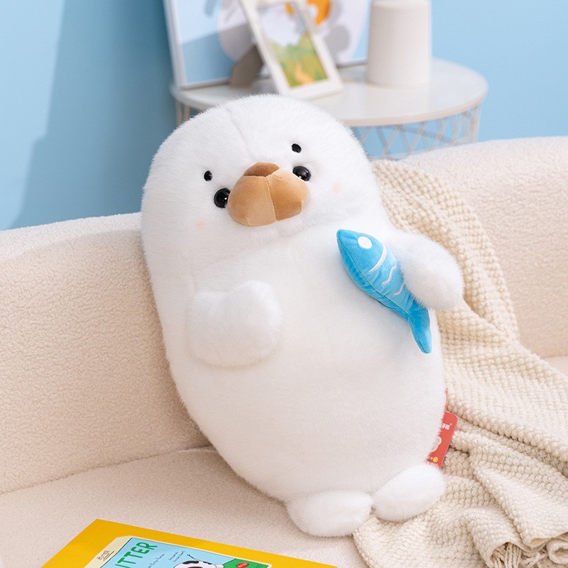 Cute Standing Seal Plush Doll Soothing Sleeping Pillow