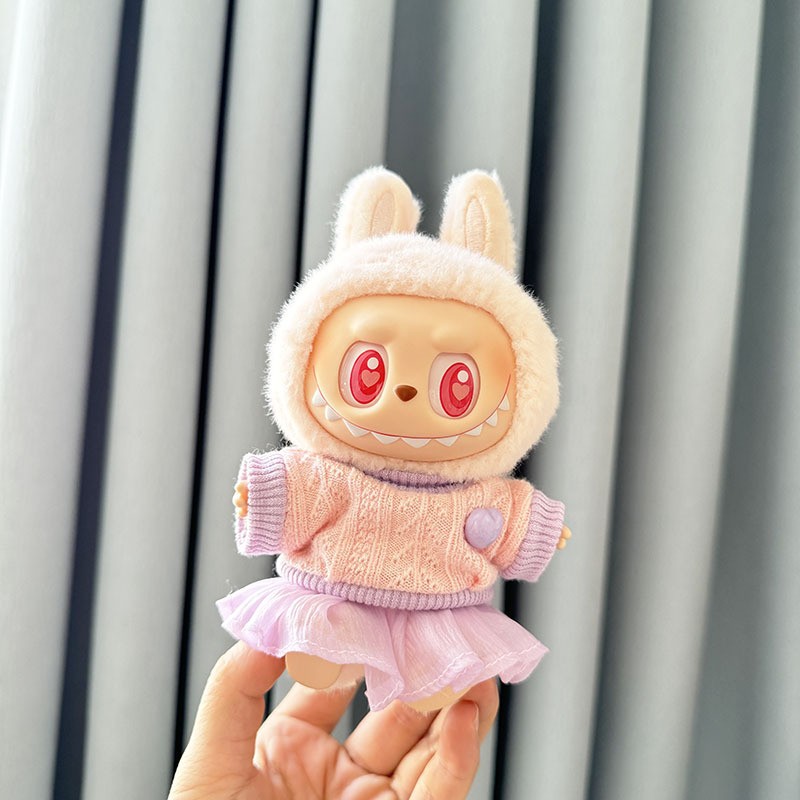 Cartoon Plush Toy Doll Clothes Love Sweater Yarn Dress