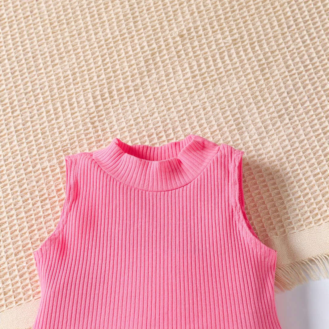 New Girls' Solid Color Sleeveless Vest Letters