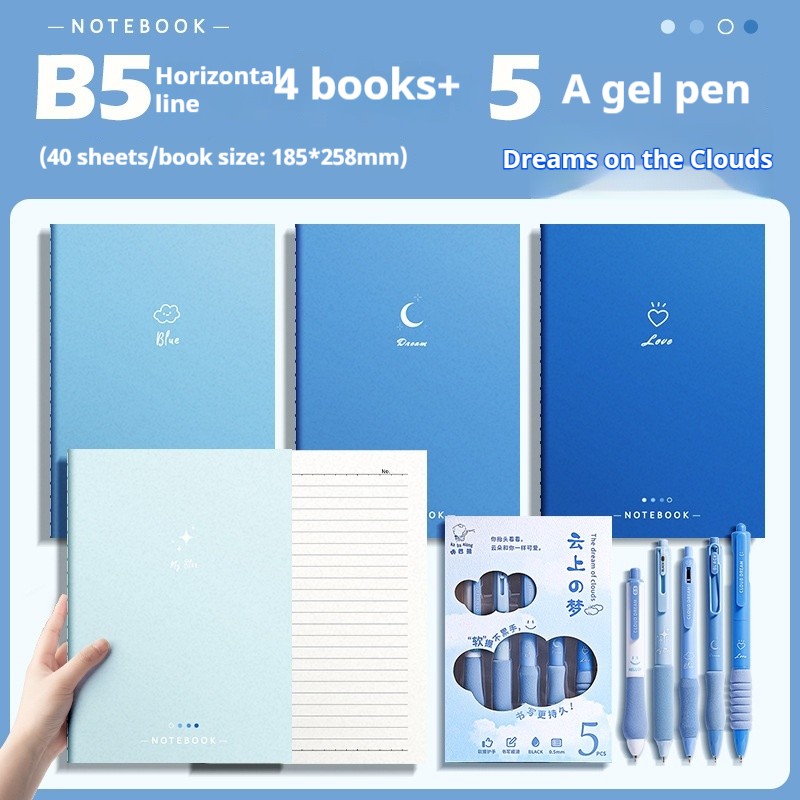 Gradient Color Notebook Student Notepad Homework Learning Registration Book