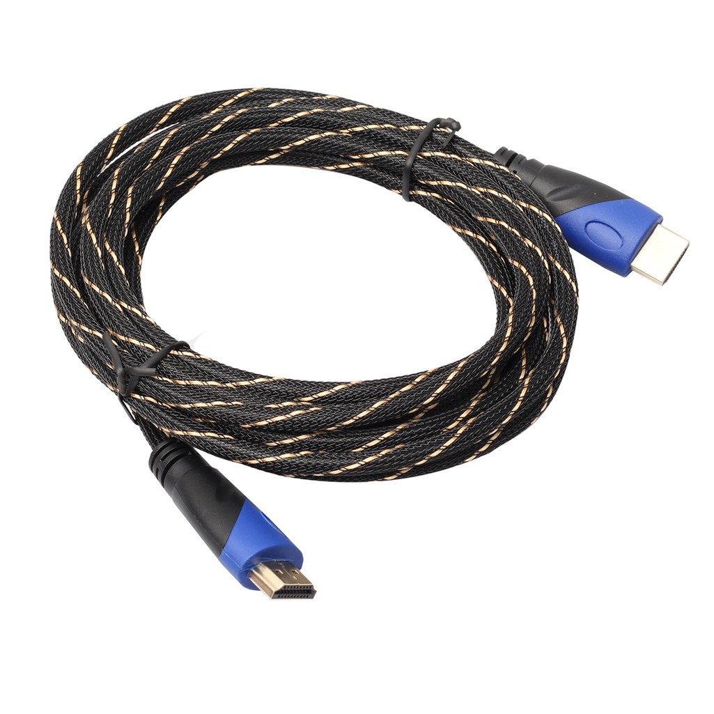 Blue Black Head With Net Black And Golden Style Male To Male Video Cable