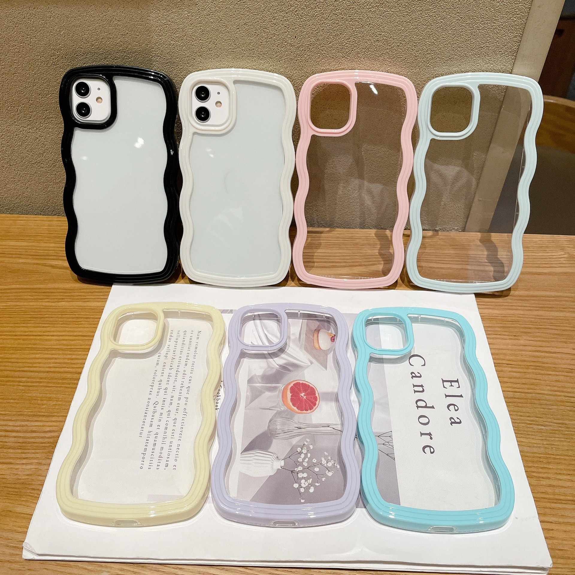 Wave Border Solid Color Phone Case Cover
