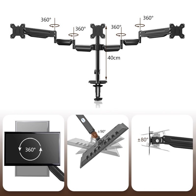Three-screen Monitor Stand Computer Desktop Adjustable