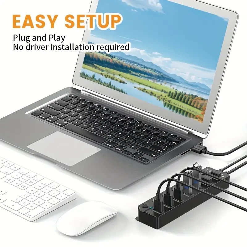 USB Hub 3.0 7-Port Hub Splitter