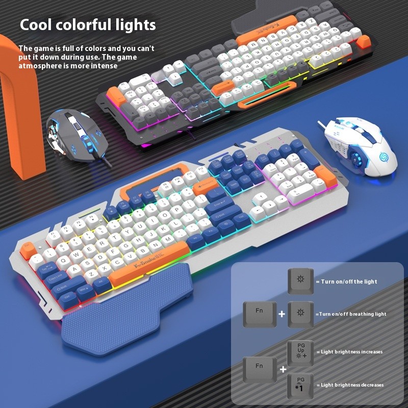 Wired Game Keyboard Color Matching Notebook Key Mouse Suit