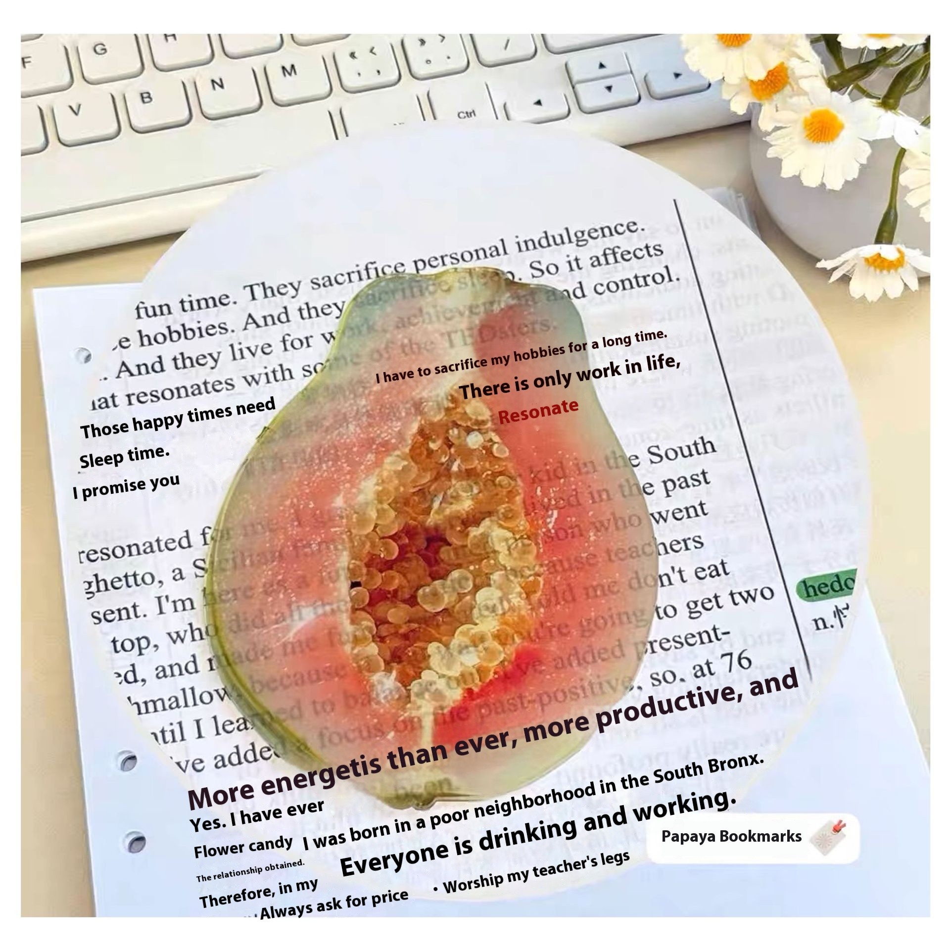 Cute Fixed Book Photo Bookmark Cartoon Creative Watermelon Fruit Bookmark