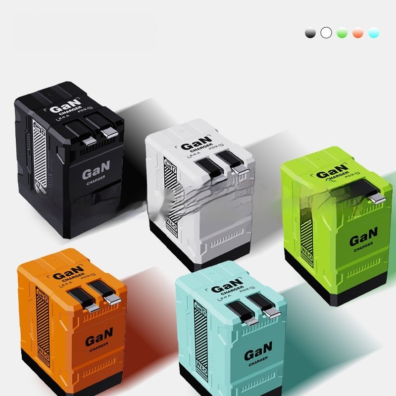 Popular F2 Gallium Nitride Fast Charge Charging Plug Double Flexible Wire