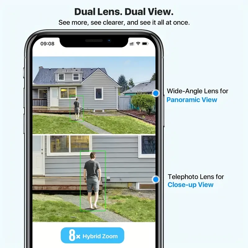 ZOSI 4K Dual-Lens PTZ Security Camera - 360 Outdoor, 8X Zoom, Color Night Vision (C298 Max)