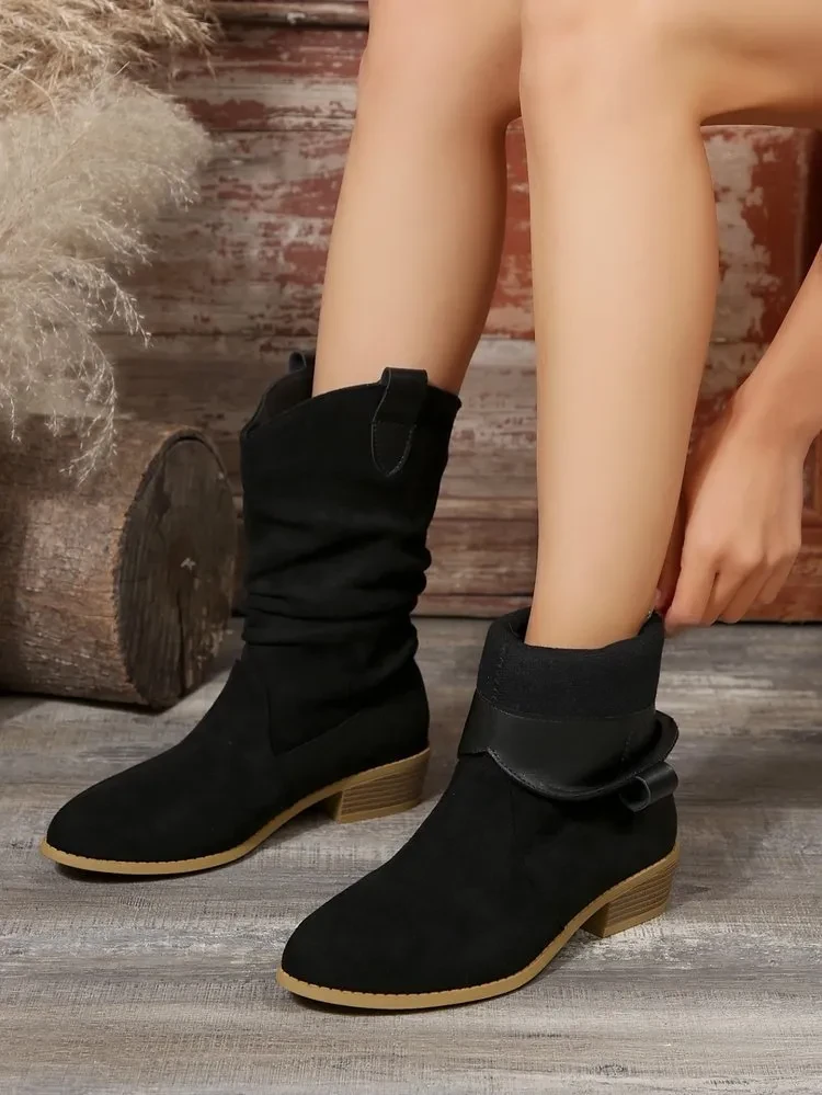 Pointed Suede Boots For Women