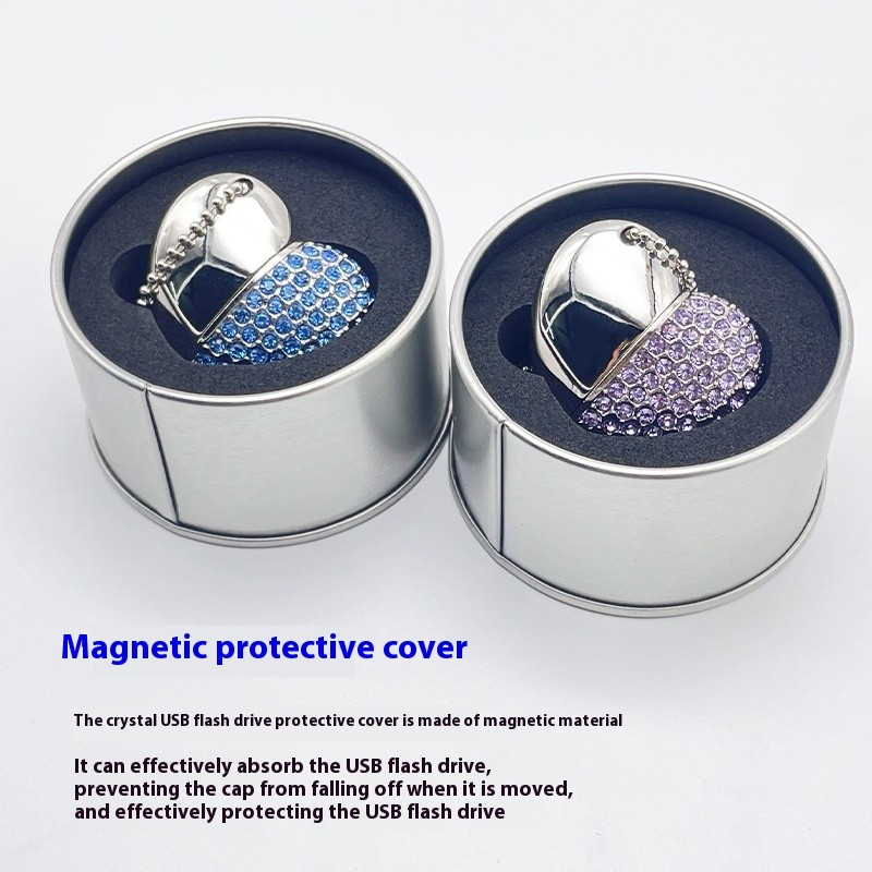 Fashion Personality Brick-inlaid Heart-shaped U Disk