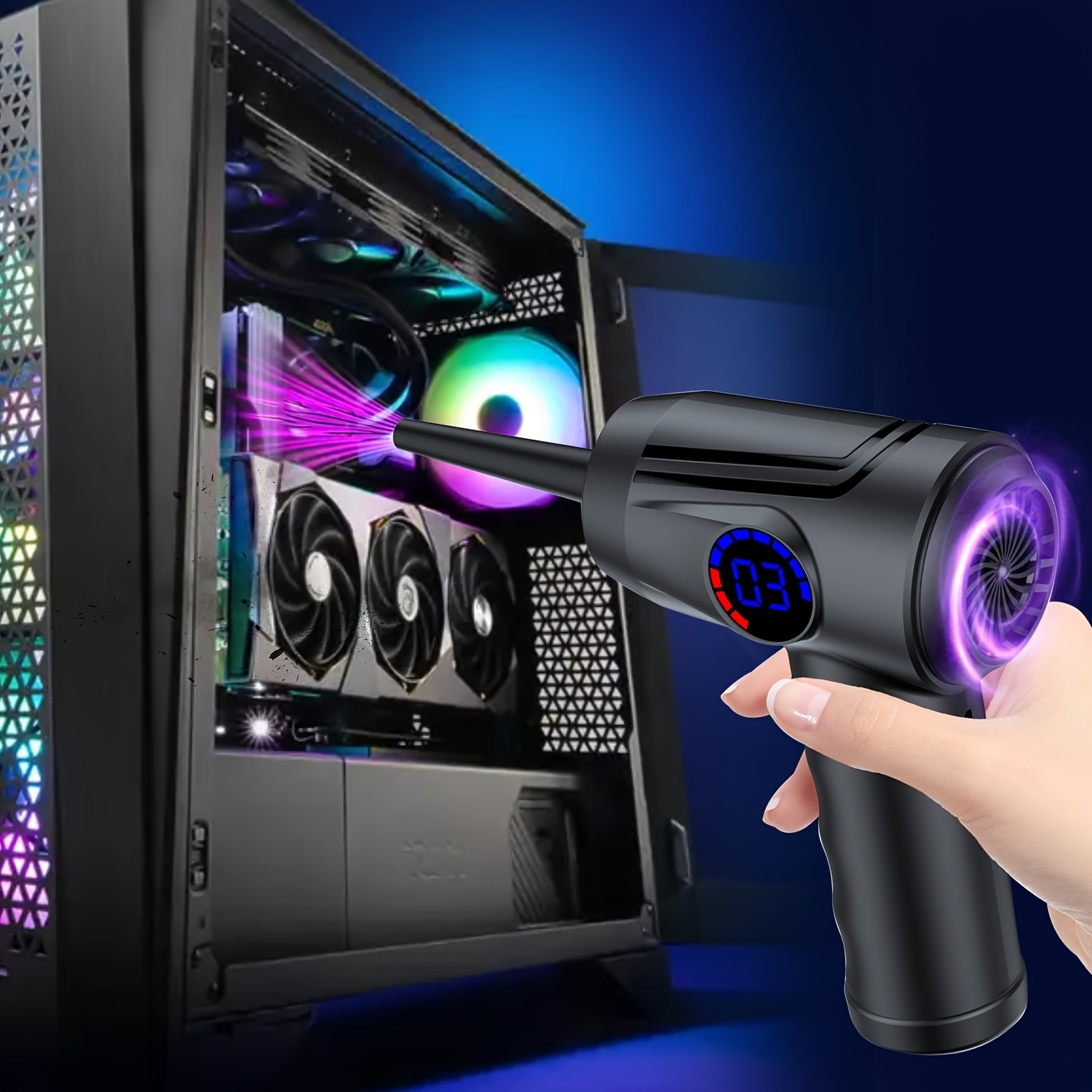 Cordless Electric Air Duster  51000 RPM High-Power Blower, Adjustable Speed, 6000mAh Fast Charging, LCD Display