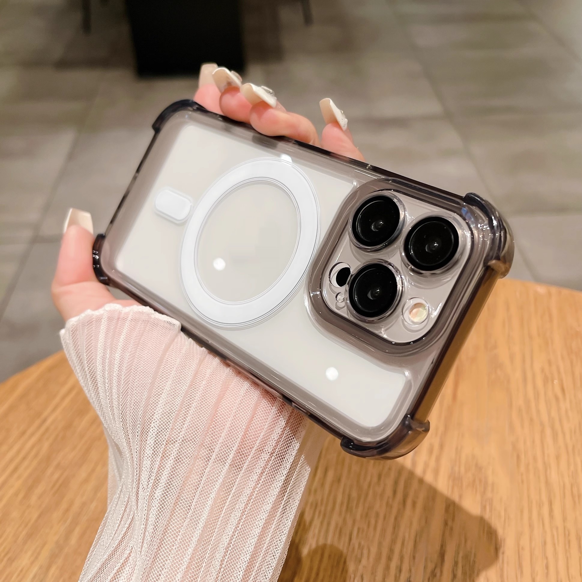 Transparent Airbag Phone Case Comes With Lens Protector All-inclusive Protective Cover