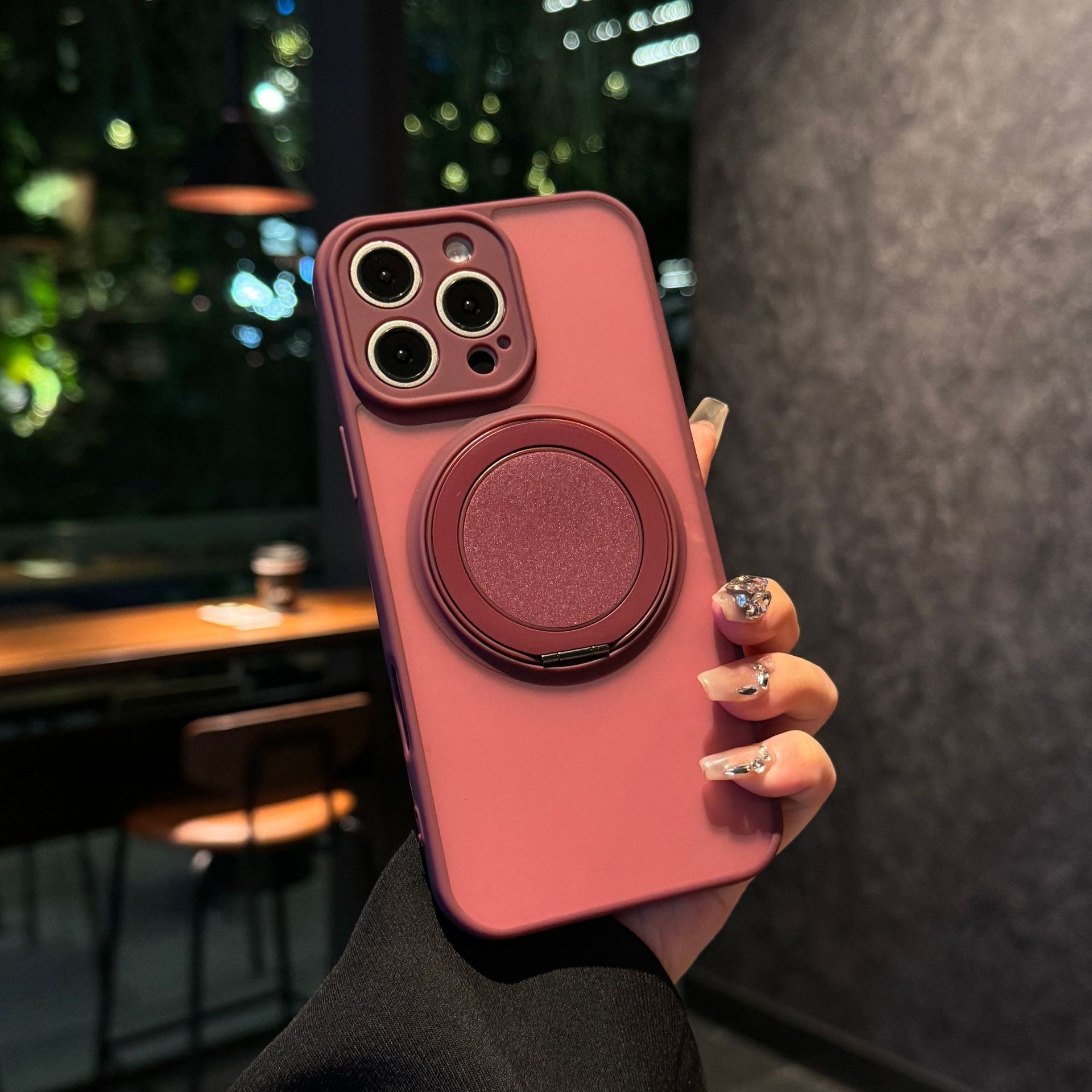 Skin-sensitive Magnetic Rotating Bracket Frosted Drop-resistant Phone Case