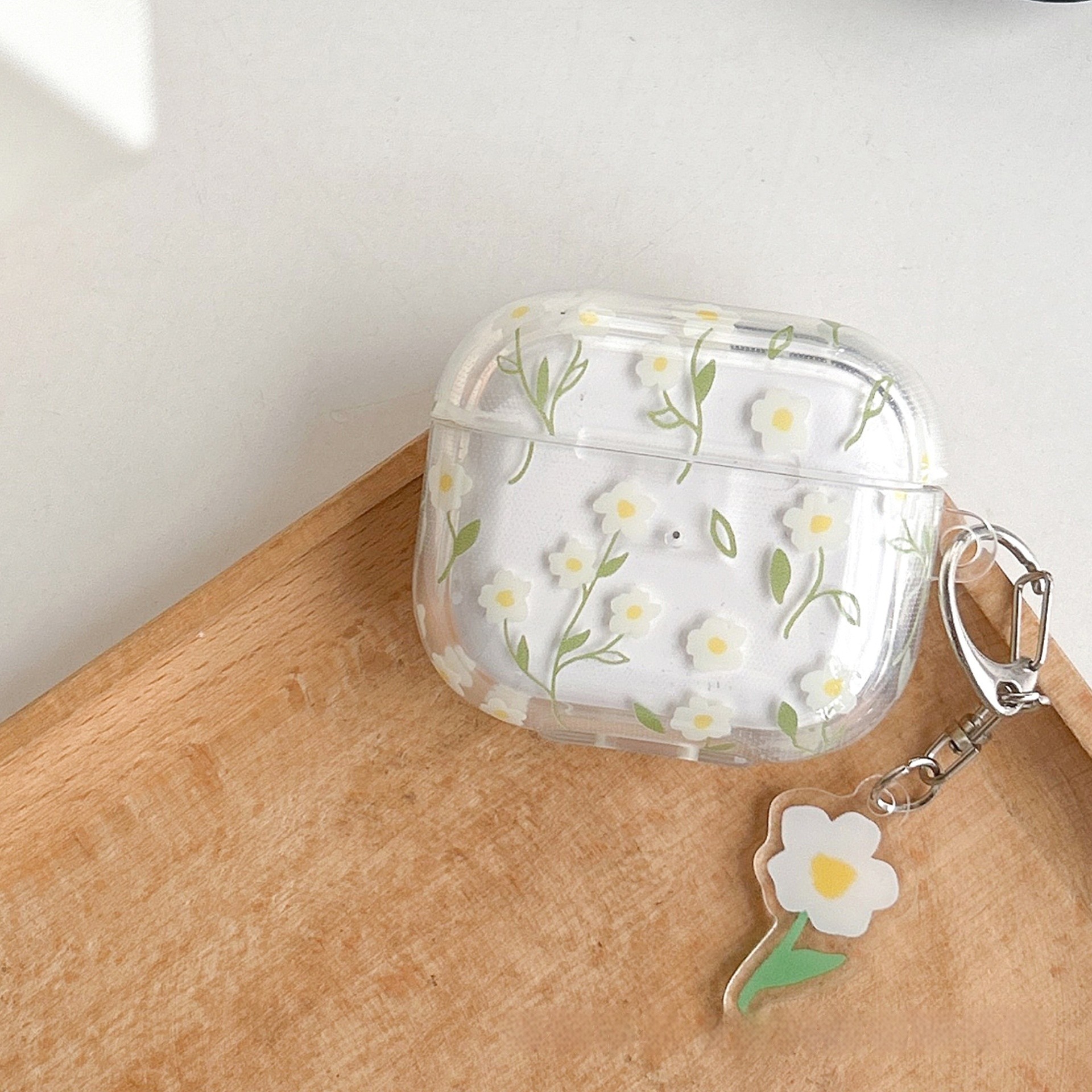 Bluetooth Headset Protective Cover White Floral High Transparent