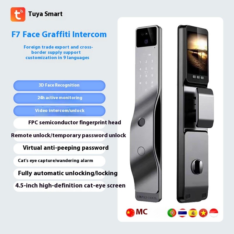 Face Recognition Fingerprint Password Smart Door Lock