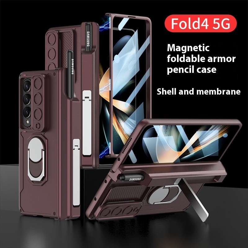 Folding Hinge Phone Case Magnetic Bracket Protective Sleeve