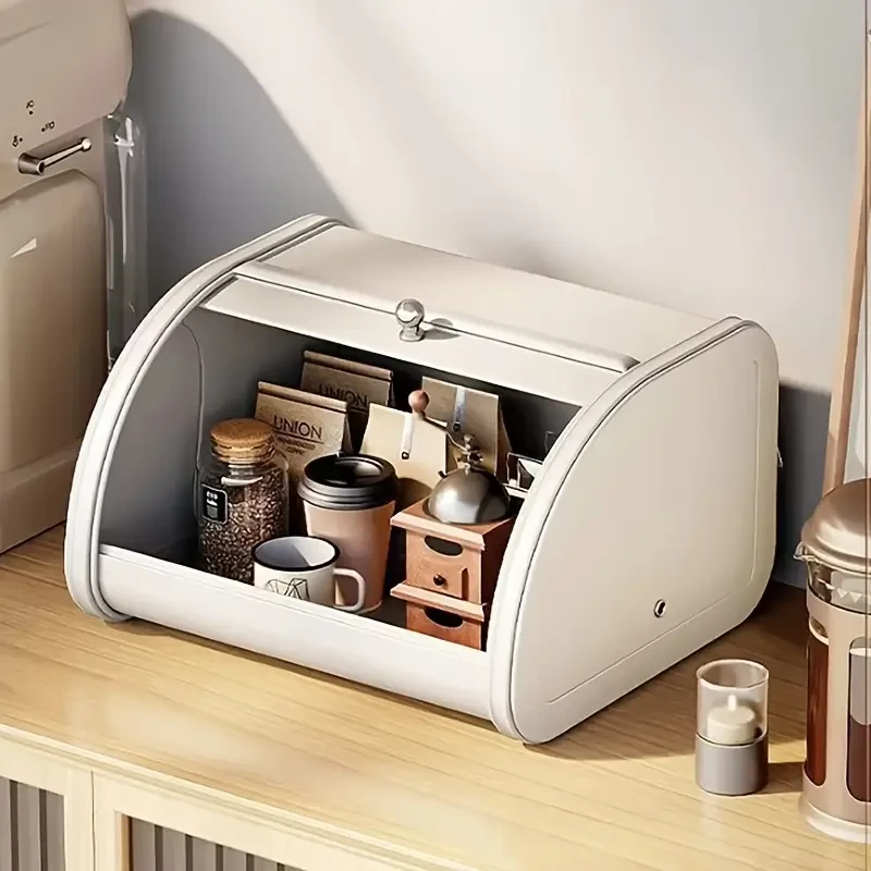 SANDREAM Metal Flip Storage Box  Compact Flip-Top Organizer