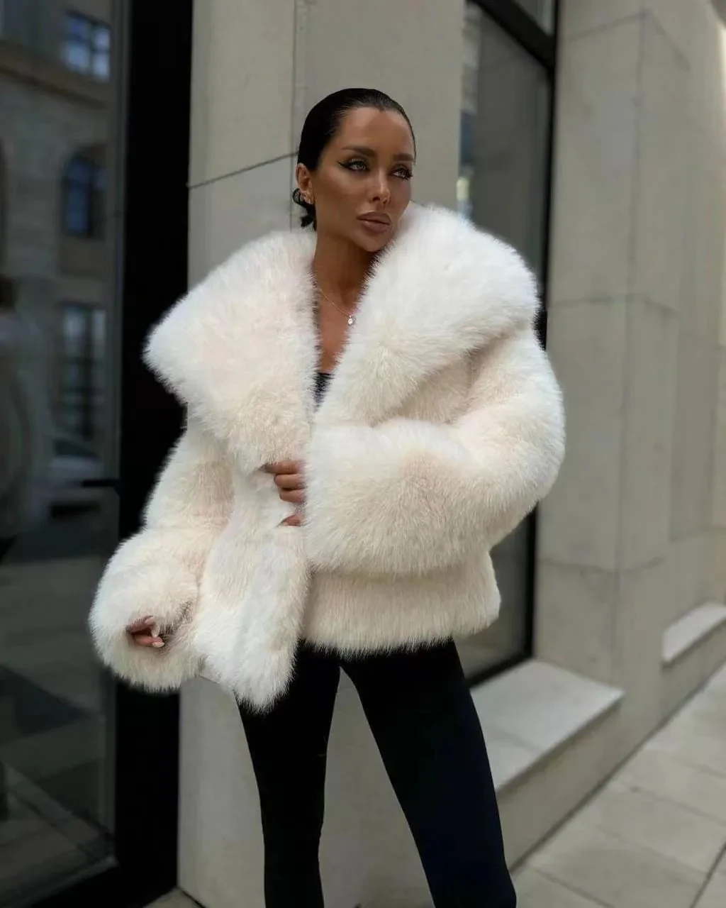 Women's Fluffy Casual Fox Fur Jacket Women's Clothing