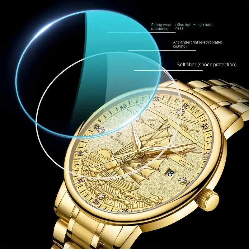 Golden Automatic Luxury Mens Mechanical Watch