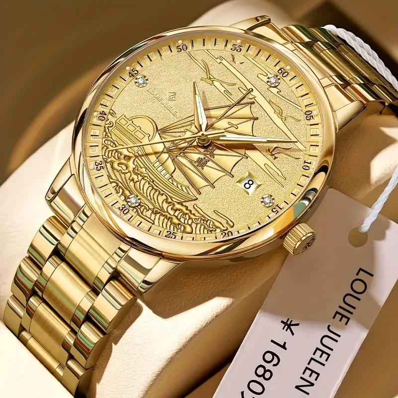 Golden Automatic Luxury Mens Mechanical Watch