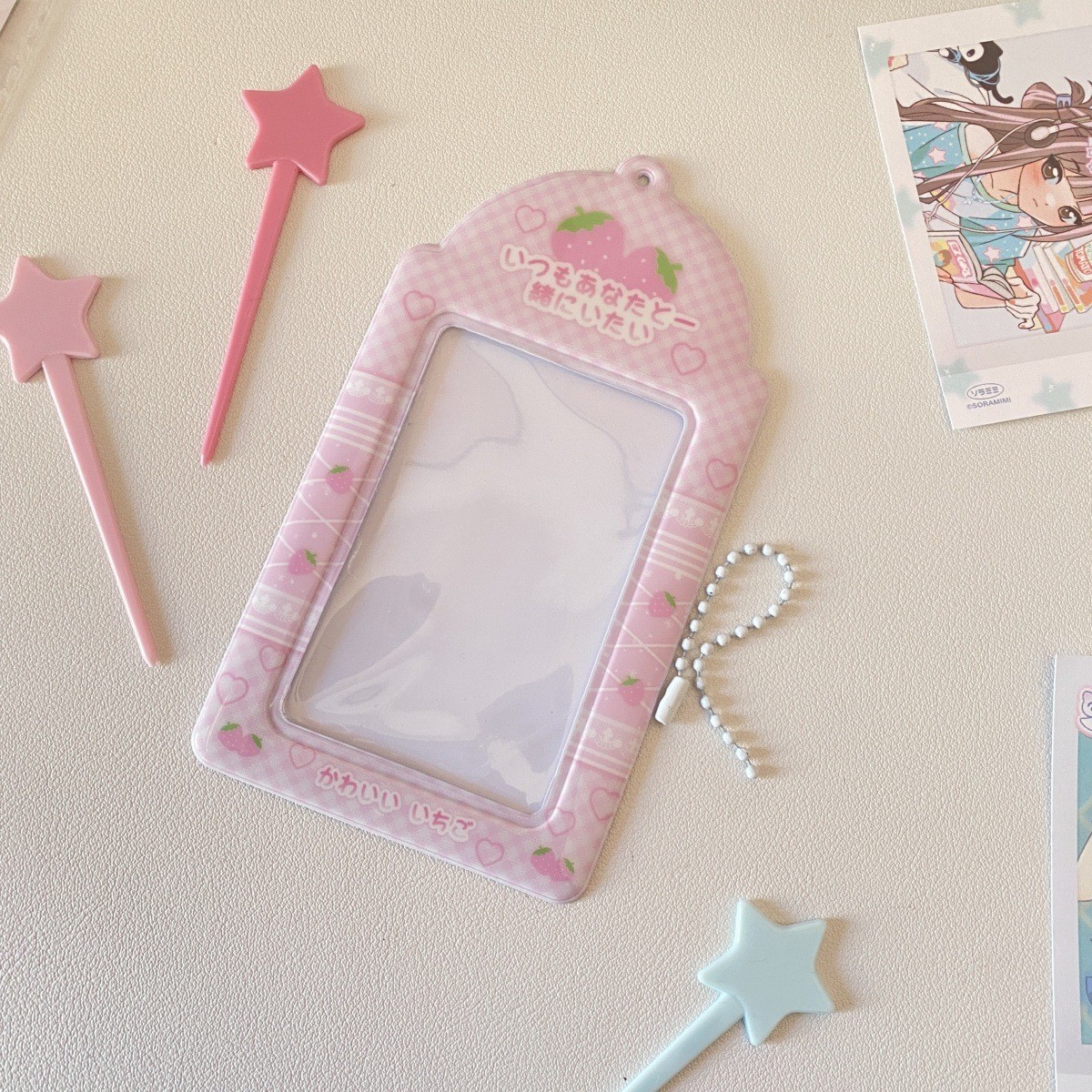 Original Plaid Strawberry Meal Card Holder Display Pendant