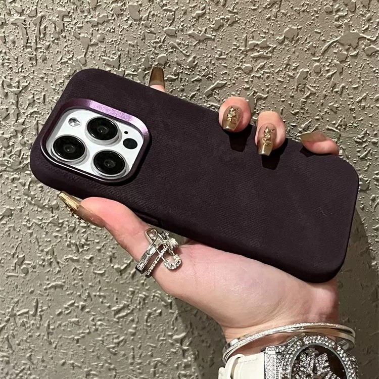 Leather Anti Drop Flannel Phone Case