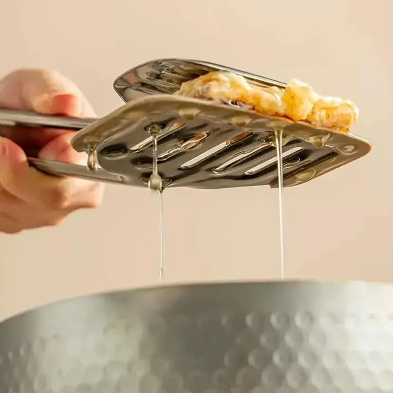 Stainless Steel Fish Spatula - Metal BBQ Tongs and Steak Clip