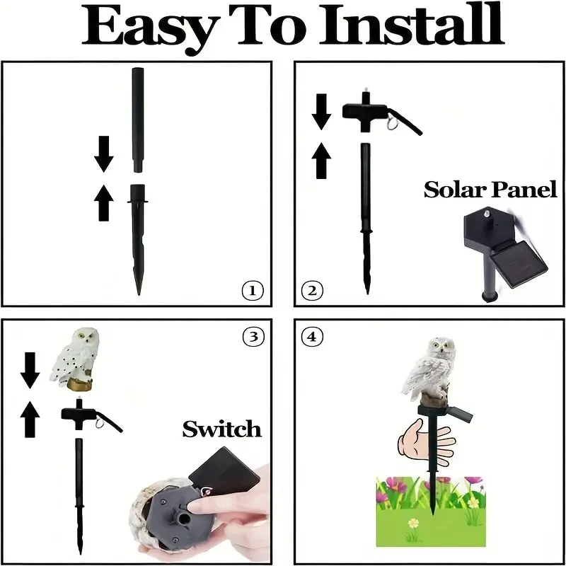 Solar-Powered Owl Garden Light - LED Lawn Lamp for Outdoor Decor