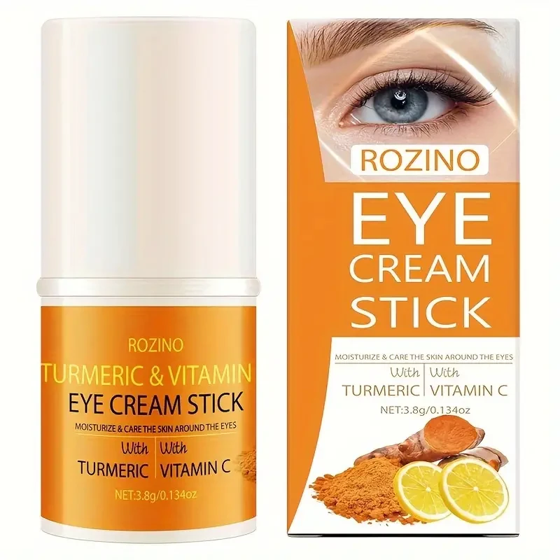 ROZINO Turmeric Vitamin C Eye Cream Stick - Moisturizing & Brightening Eye Balm for All Skin Types