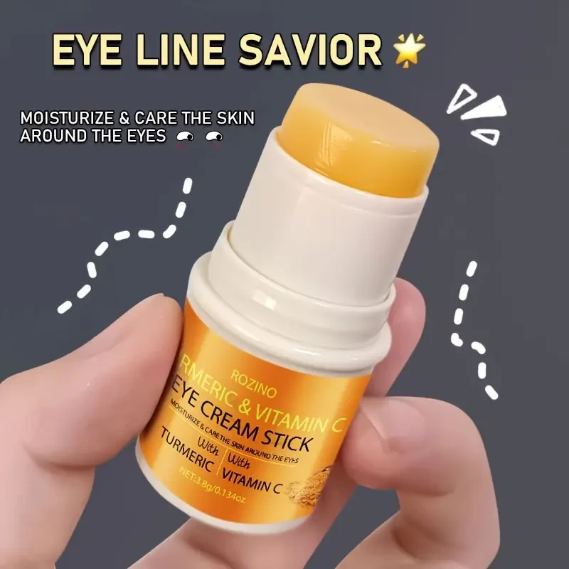 ROZINO Turmeric Vitamin C Eye Cream Stick - Moisturizing & Brightening Eye Balm for All Skin Types