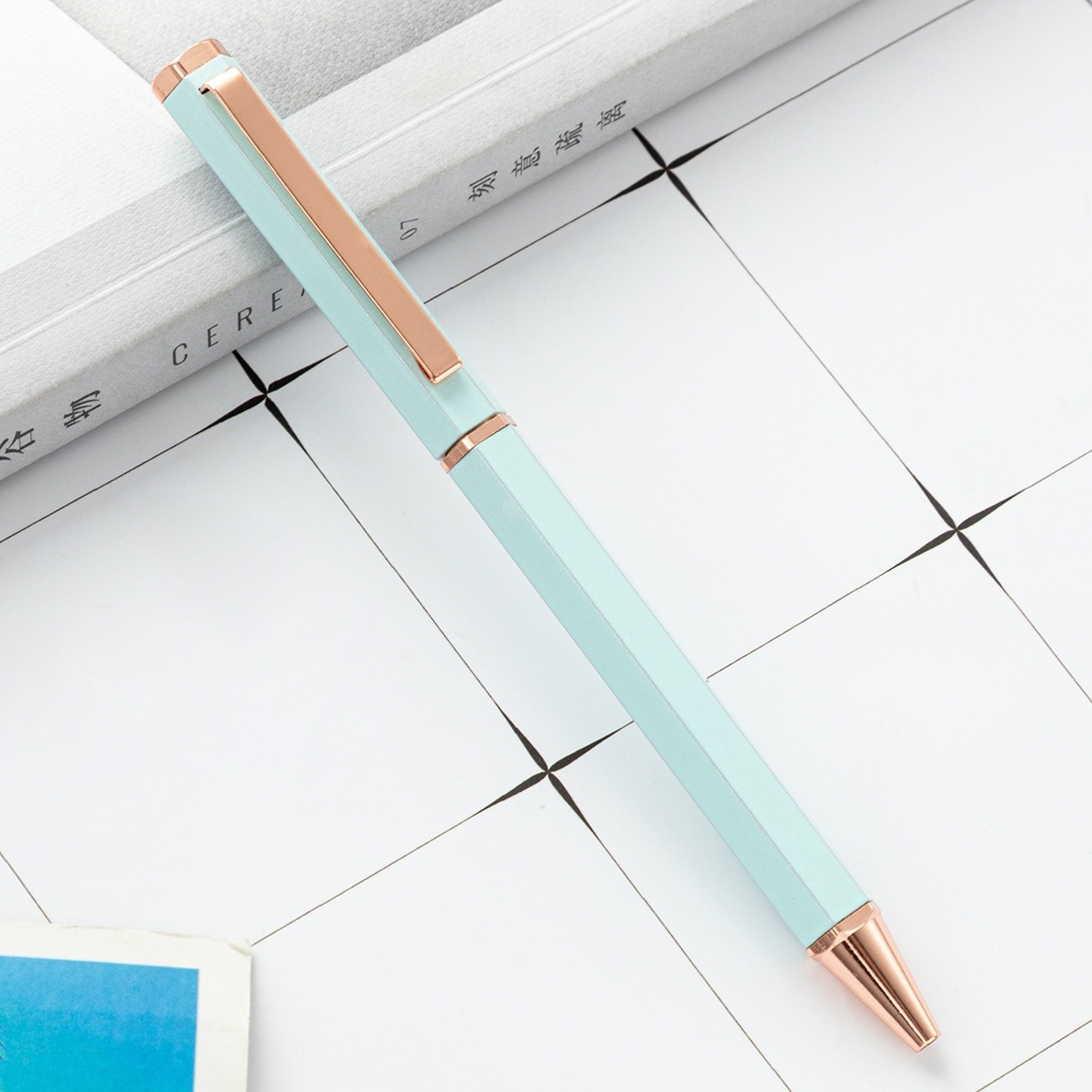 New Simple Six Angle Rod Metal Ball Point Pen
