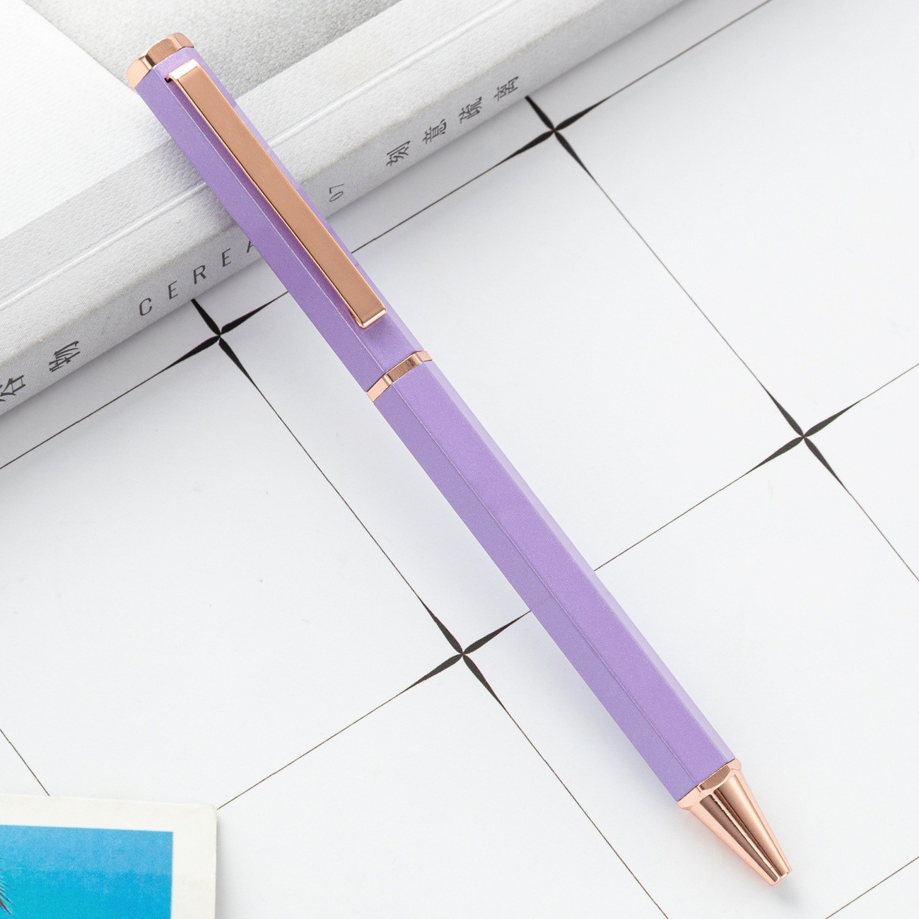 New Simple Six Angle Rod Metal Ball Point Pen