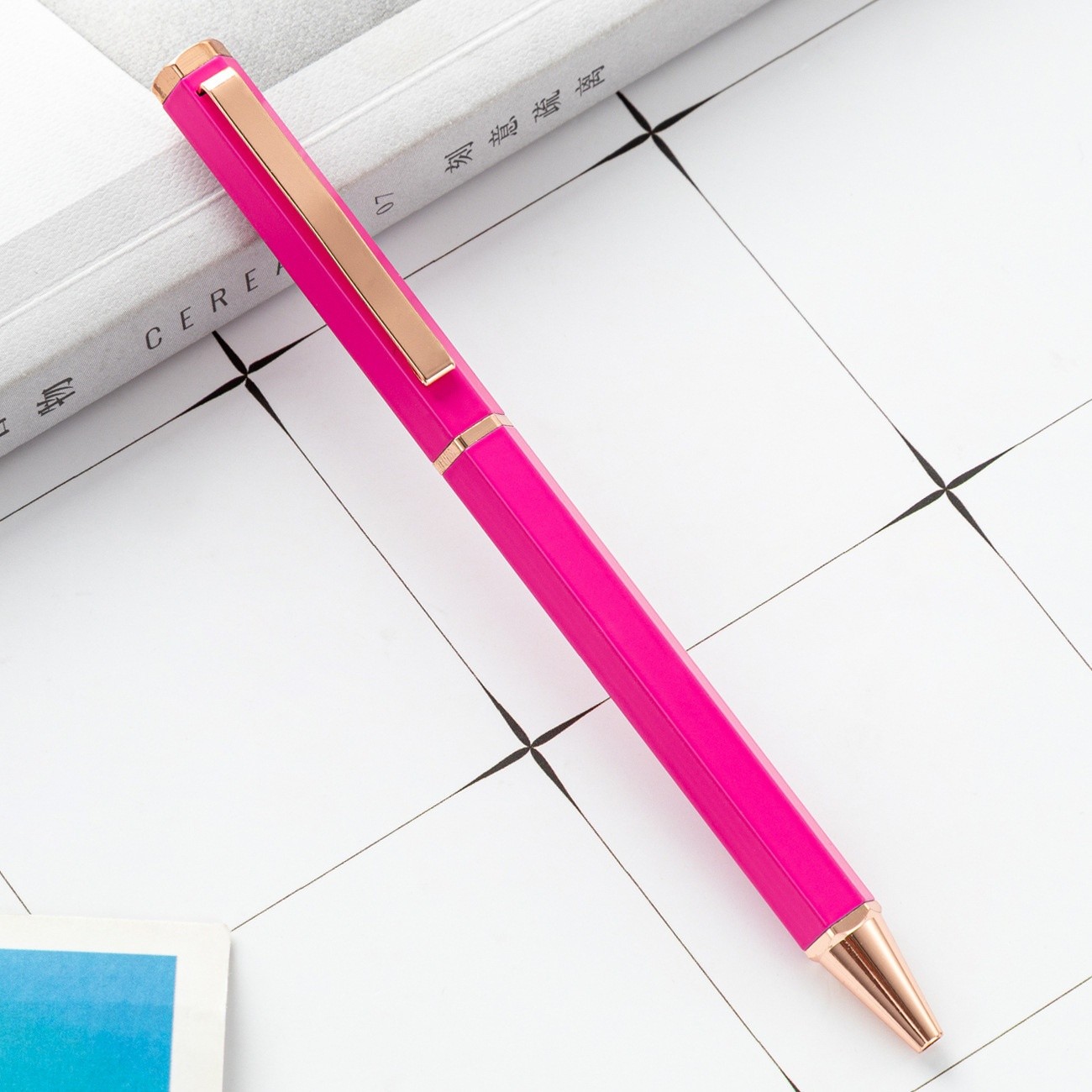 New Simple Six Angle Rod Metal Ball Point Pen