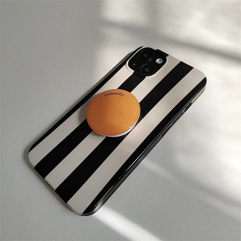 Simple Striped Bracket Phone Case Protective Case Silicone Soft Case